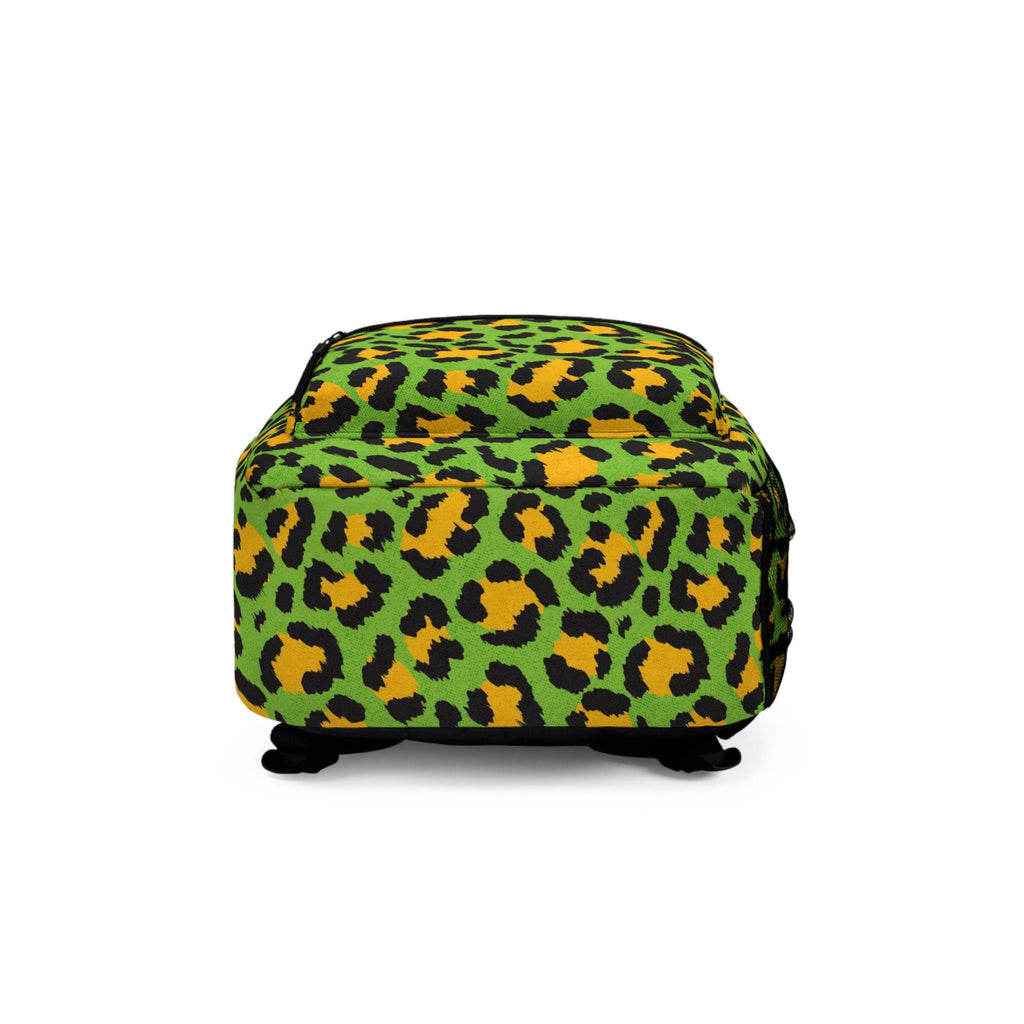 Cheetah Print Festival Backpack: Neon Green Rave Bag