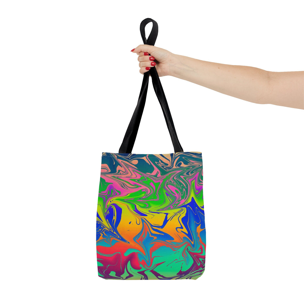 Rainbow Galaxy Abstract Tote Bag: Vibrant Festival Accessory