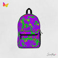 Purple Green Abstract Festival Backpack: Rave EDM Accessory