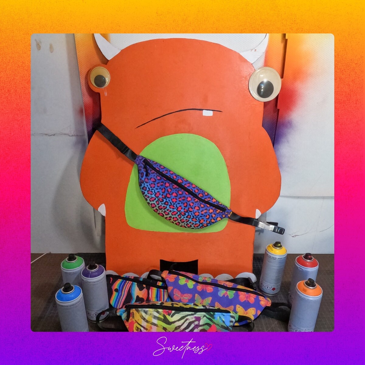 Rainbow Cheetah Fanny Pack: Psychedelic Festival Waist Bag