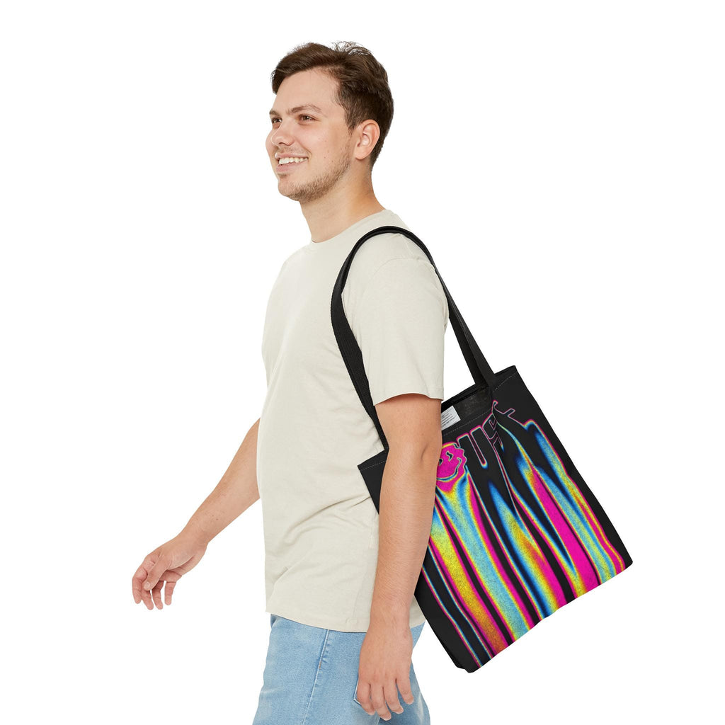 Rave Tote Bag: Smiley Face Melting House Music Design