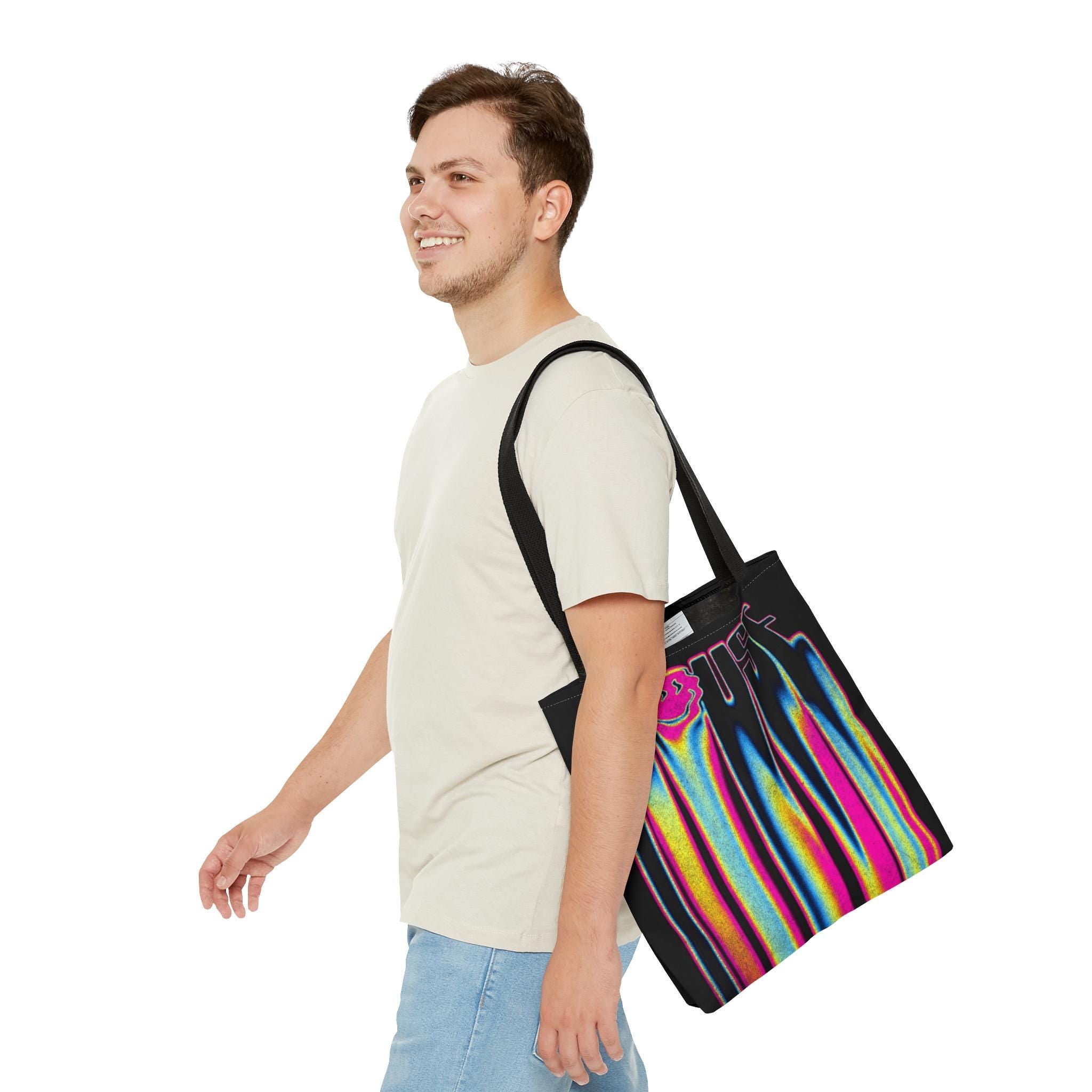 Rave Tote Bag: Smiley Face Melting House Music Design
