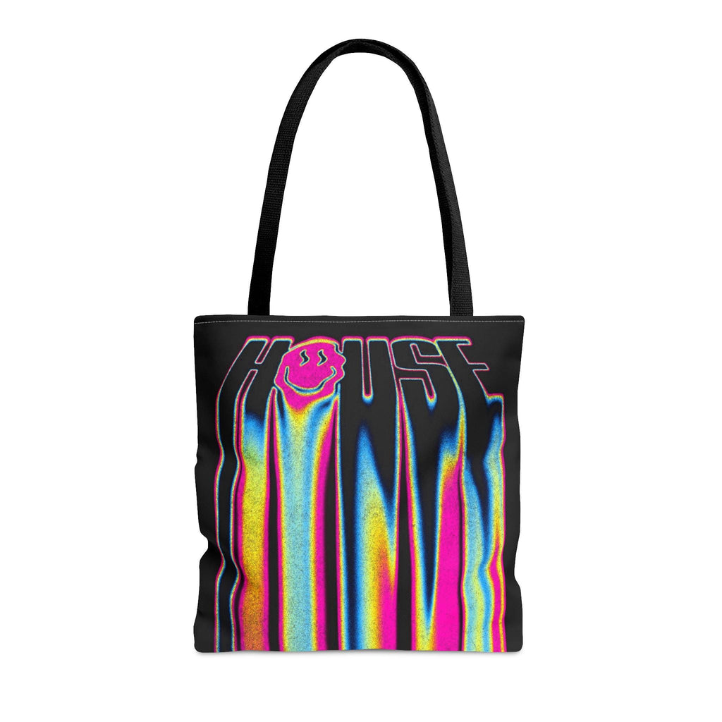 Rave Tote Bag: Smiley Face Melting House Music Design