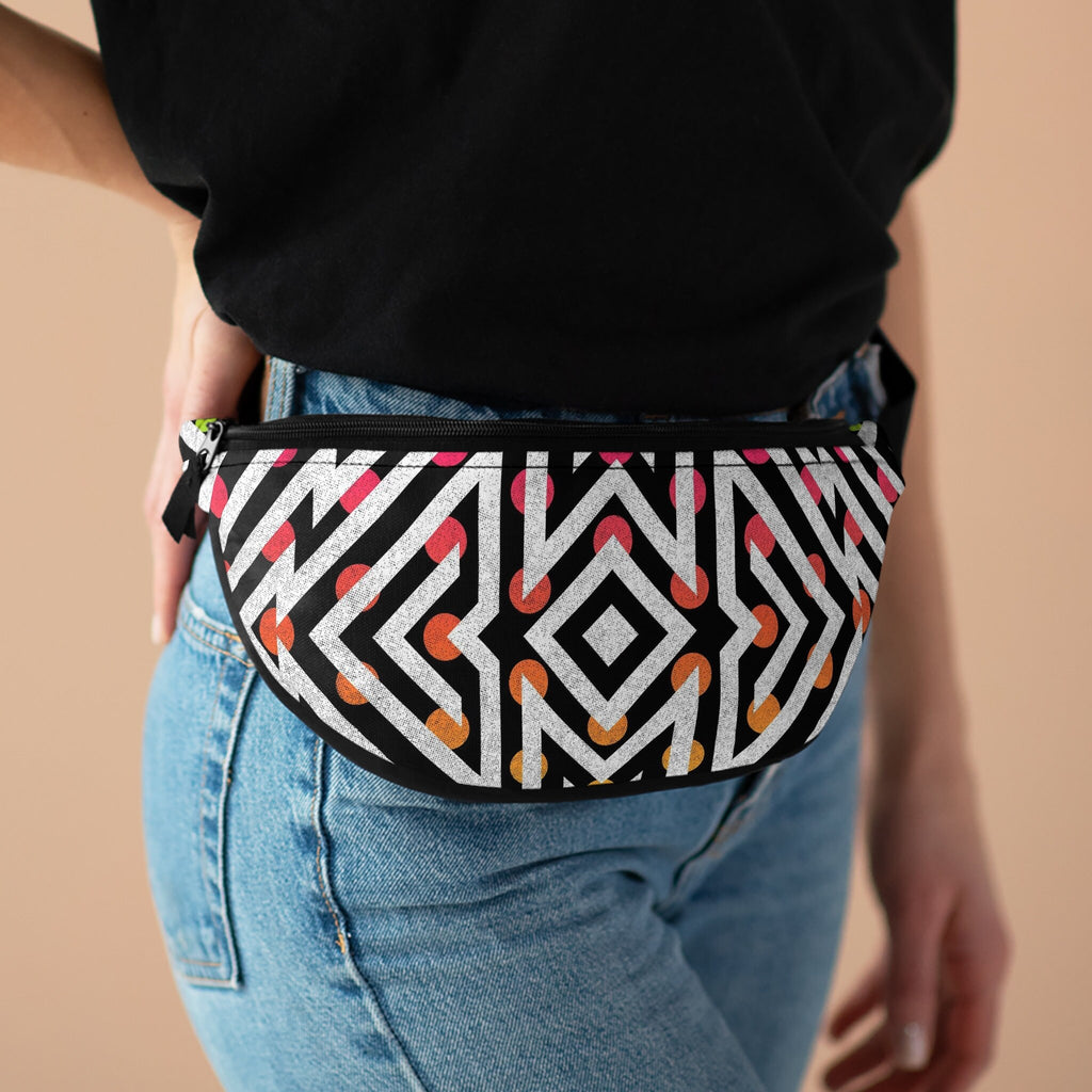 Sweetness Festival Fanny Pack: Geometric Polka Dot Gradient Vibrant Accessory with Lay-Flat Design