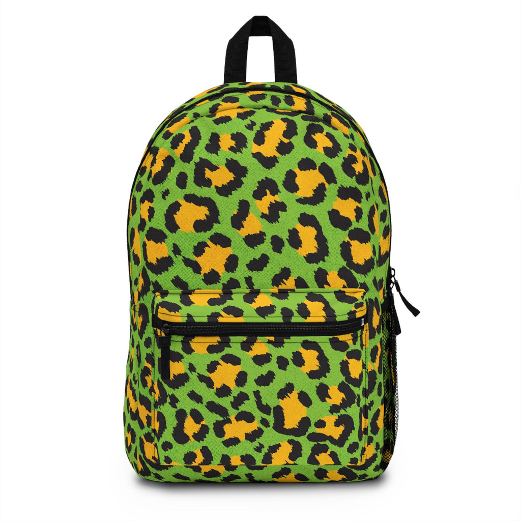 Cheetah Print Festival Backpack: Neon Green Rave Bag