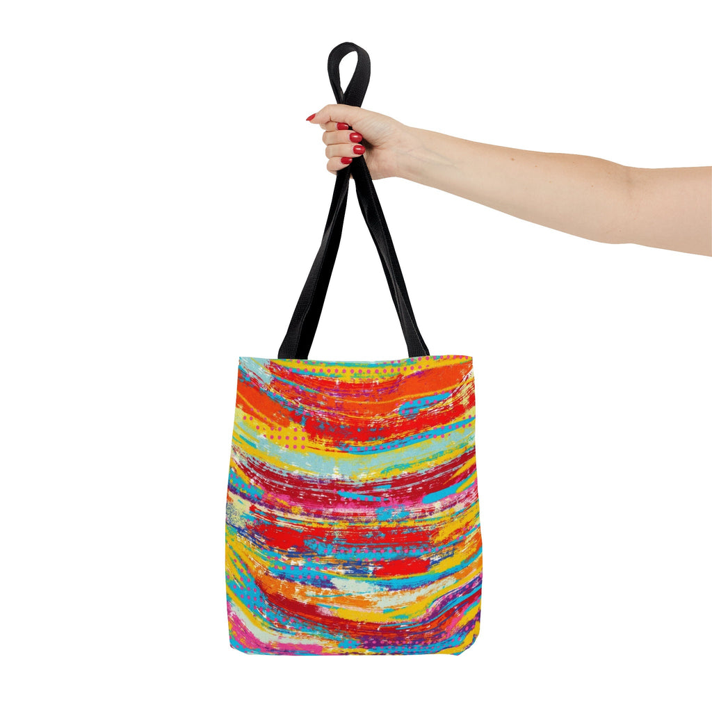 Abstract Rainbow Paint Brush Tote Bag: Vibrant Festival Accessory