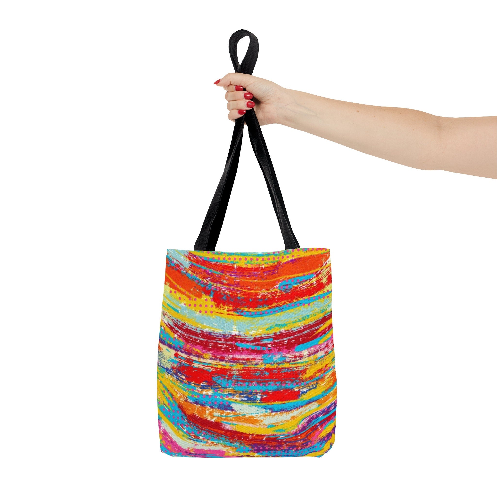 Abstract Rainbow Paint Brush Tote Bag: Vibrant Festival Accessory