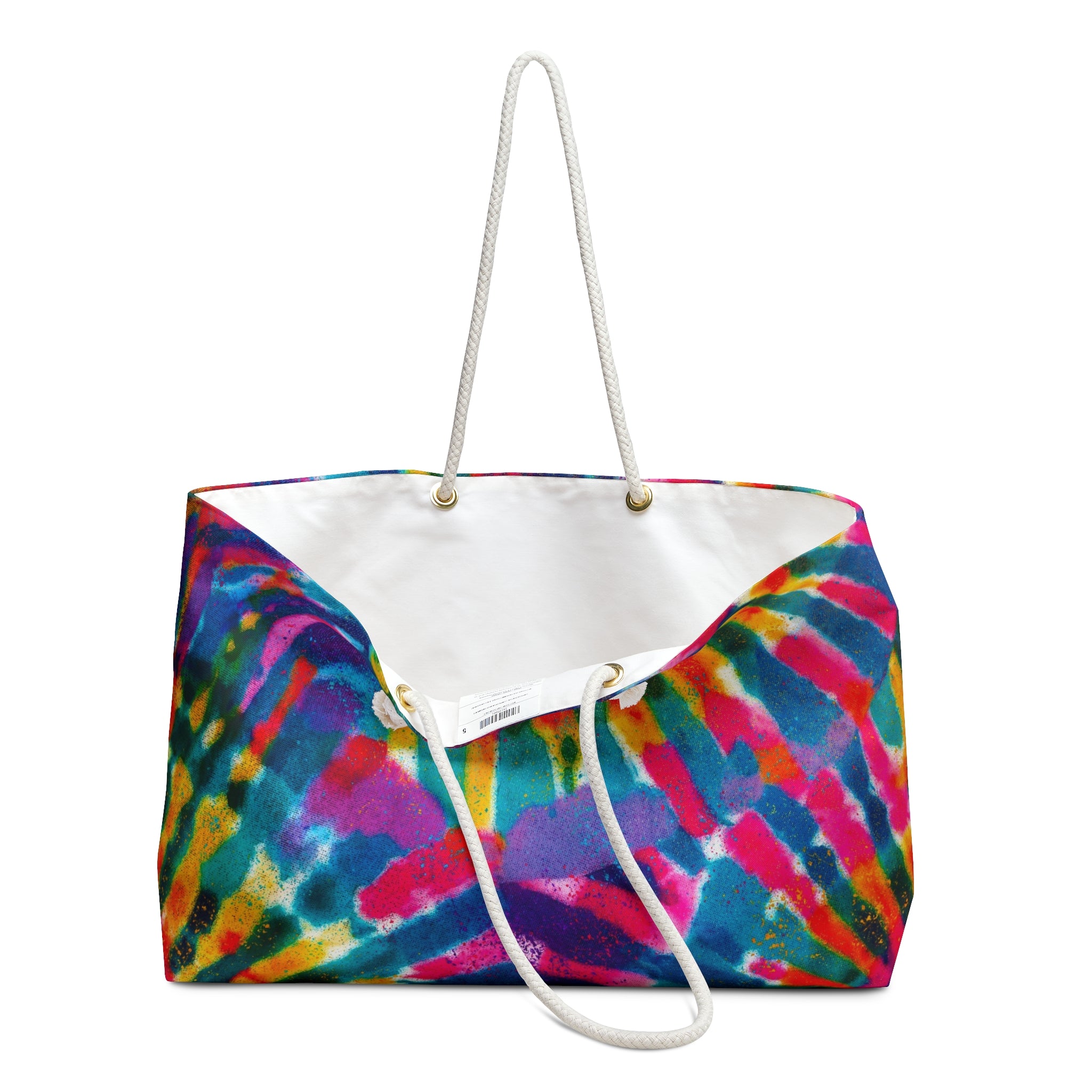Tie-Dye Weekender Bag — Colorful Boho Travel Tote