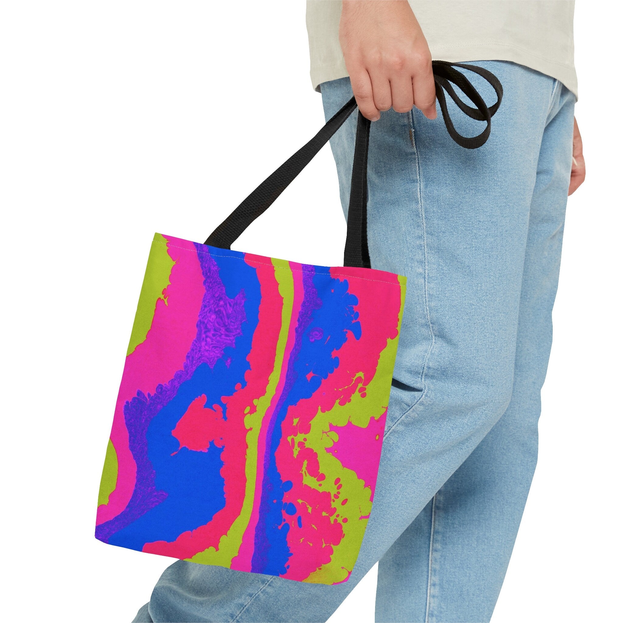 Abstract Neon Tote Bag: Vibrant Festival Rave Accessory