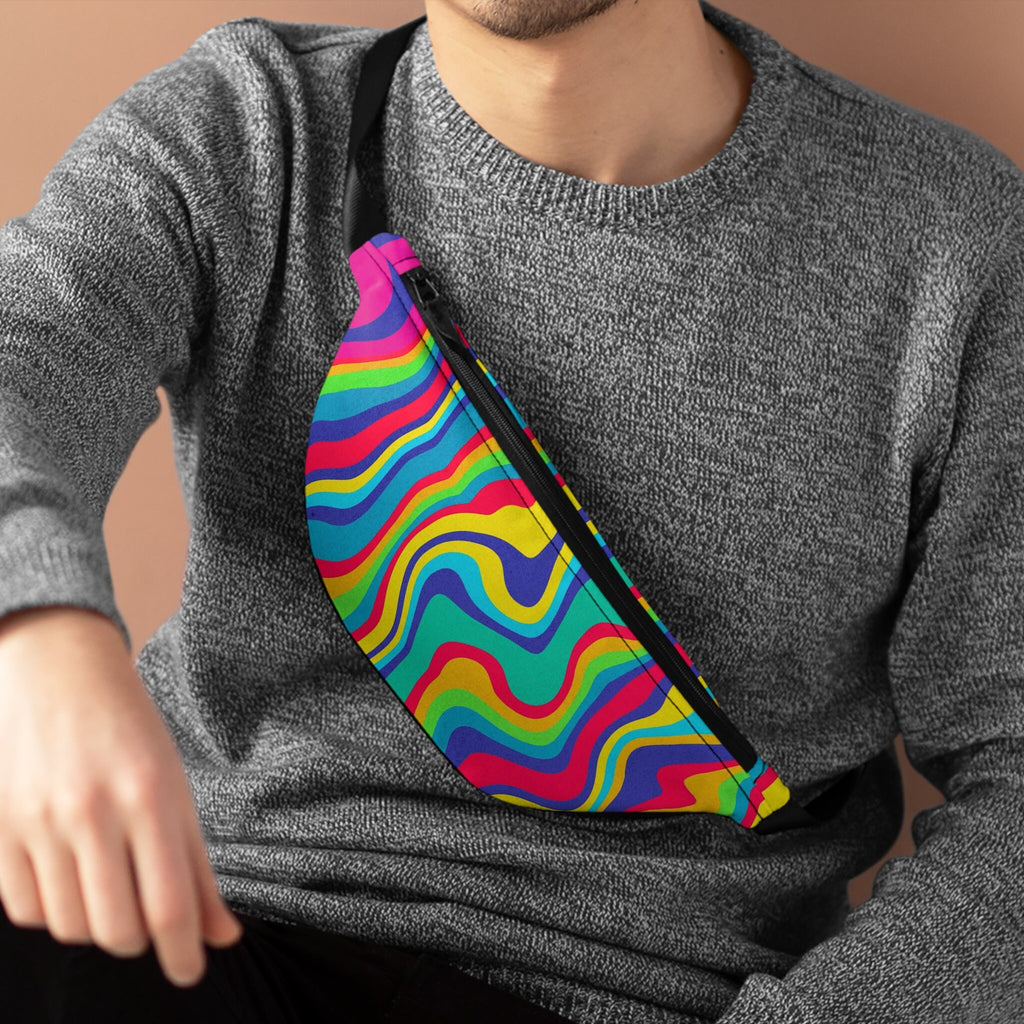 Rainbow Swirl Fanny Pack: Abstract Festival Waist Bag