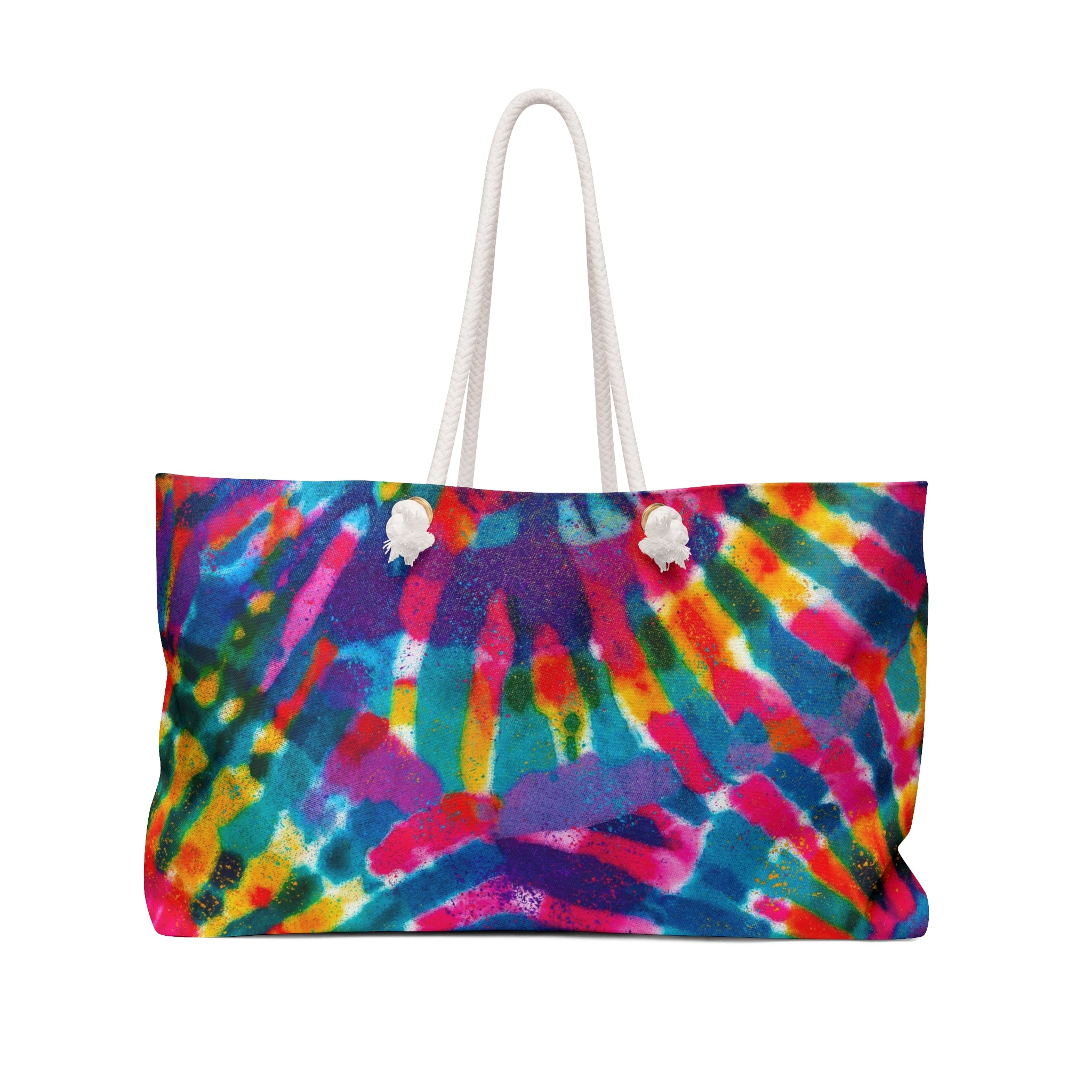 Tie-Dye Weekender Bag — Colorful Boho Travel Tote
