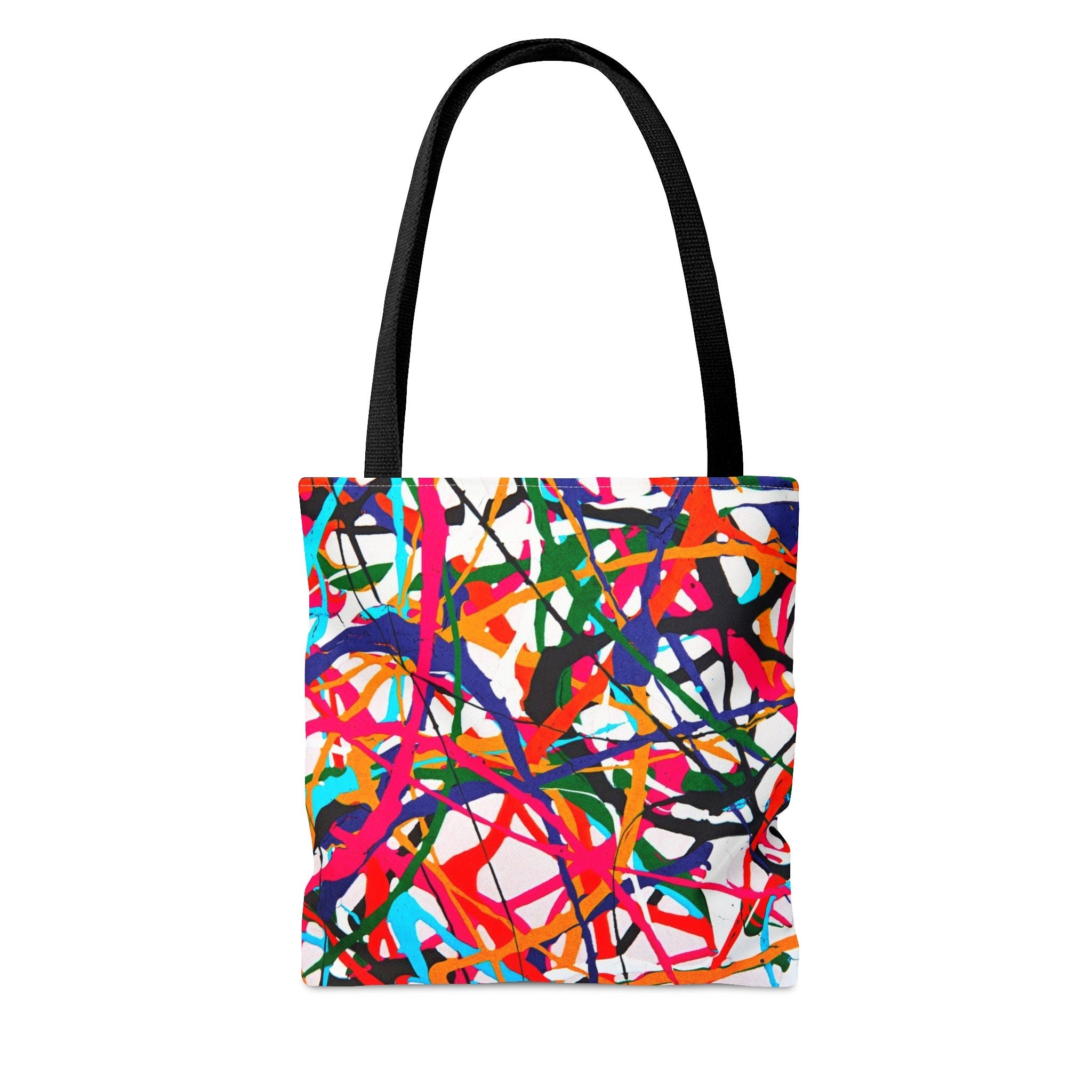 Abstract Paint Splatter Tote Bag: Colorful Festival Accessory