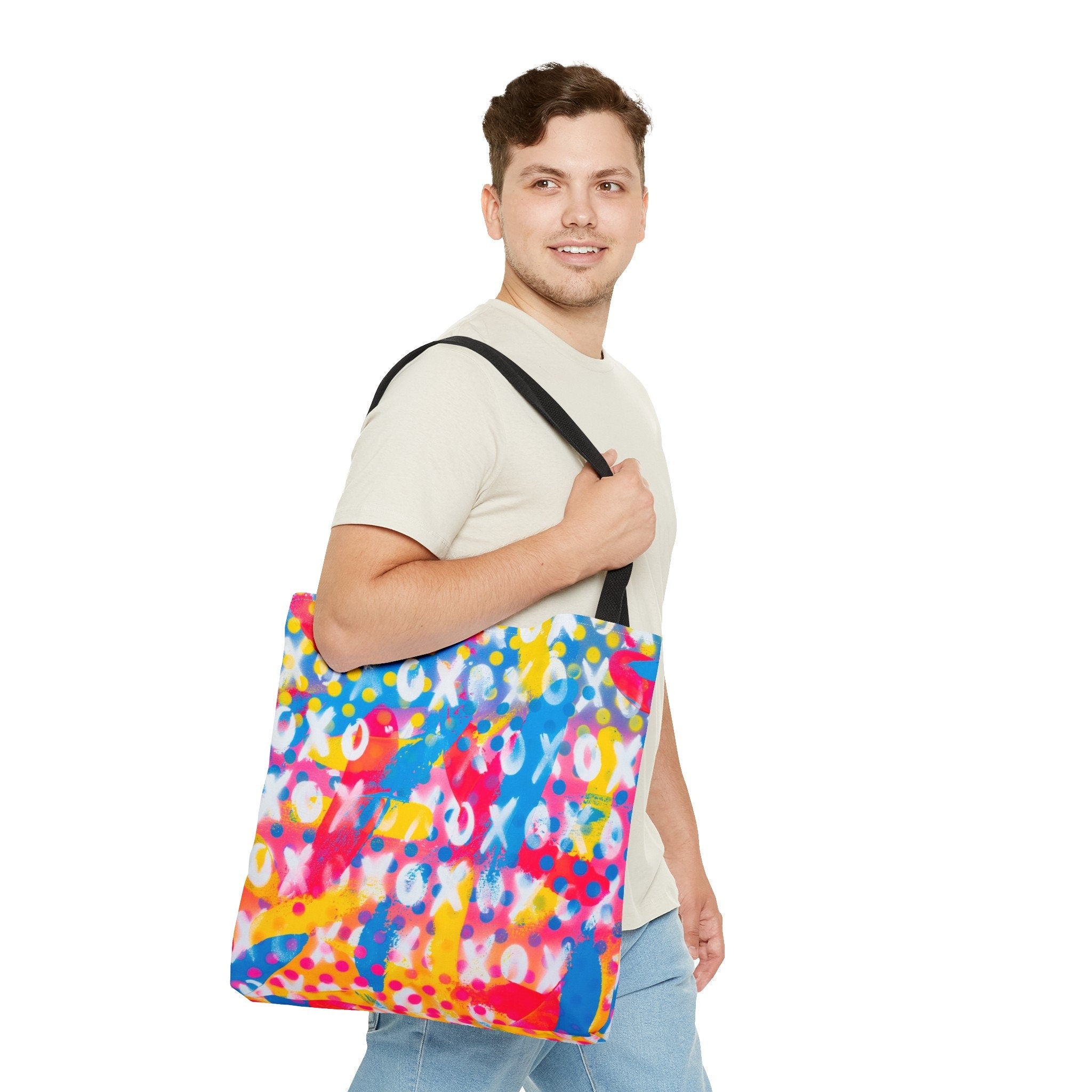 Abstract Rainbow Festival Tote Bag: Rave EDM Accessory