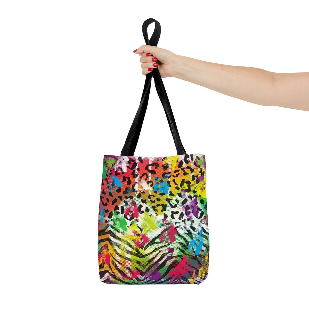 Rainbow Cheetah Zebra Print Tote Bag: Vibrant Festival Purse