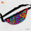 Geode Rainbow Fanny Pack: Abstract EDM Rave Accessory