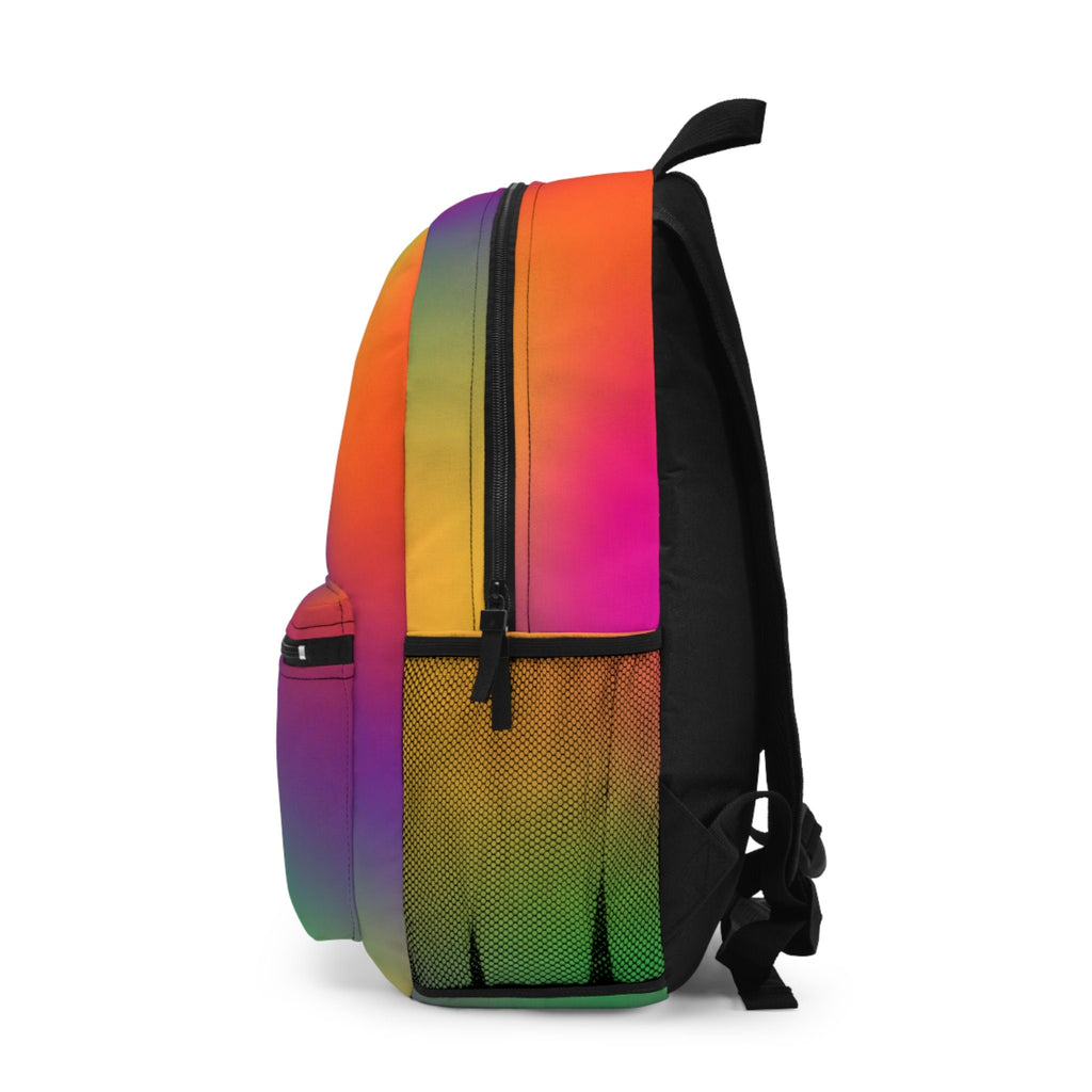 Rainbow Gradient Festival Backpack: Abstract EDM Rave Bag