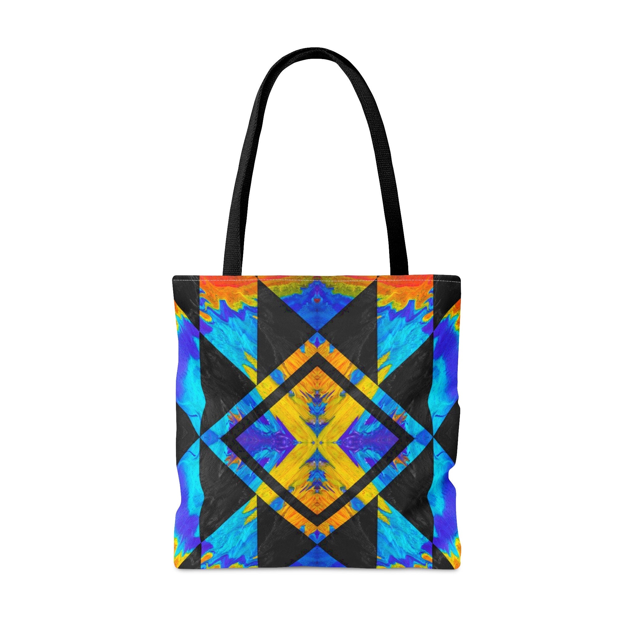 Geometric Kaleidoscope Tote Bag: Vibrant Rave EDM Accessory