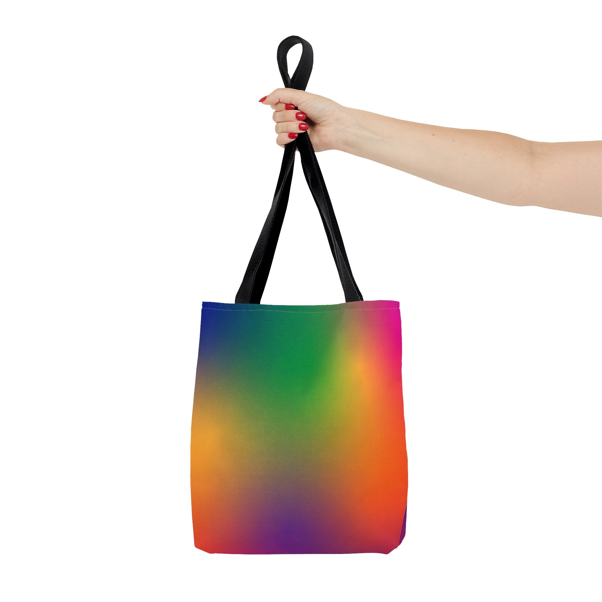 Rainbow Gradient Tote Bag: Vibrant Festival Shoulder Bag