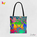 Rainbow Galaxy Abstract Tote Bag: Vibrant Festival Accessory