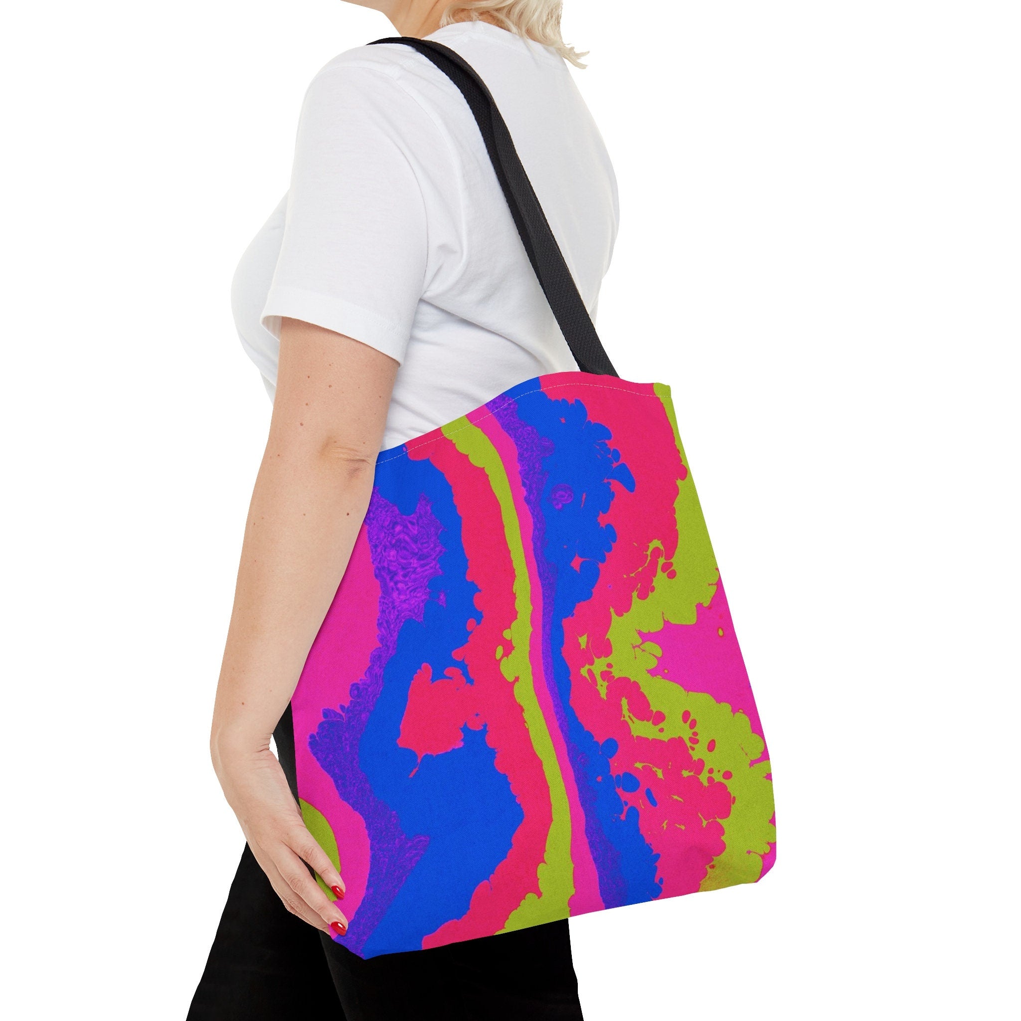 Abstract Neon Tote Bag: Vibrant Festival Rave Accessory