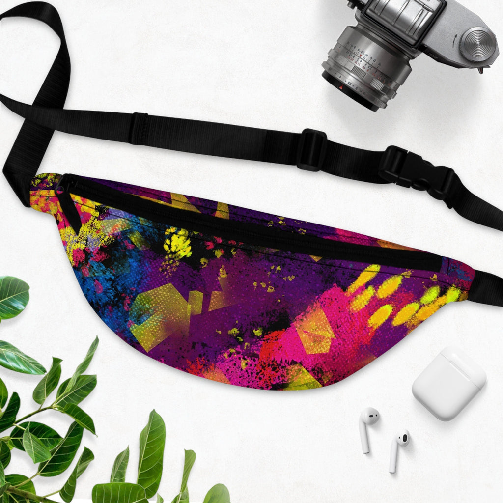 Abstract Art Fanny Pack: Vibrant Rave Festival Waist Bag