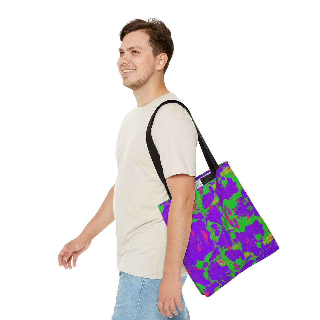 Abstract Neon Festival Tote Bag: Rave EDM Accessory