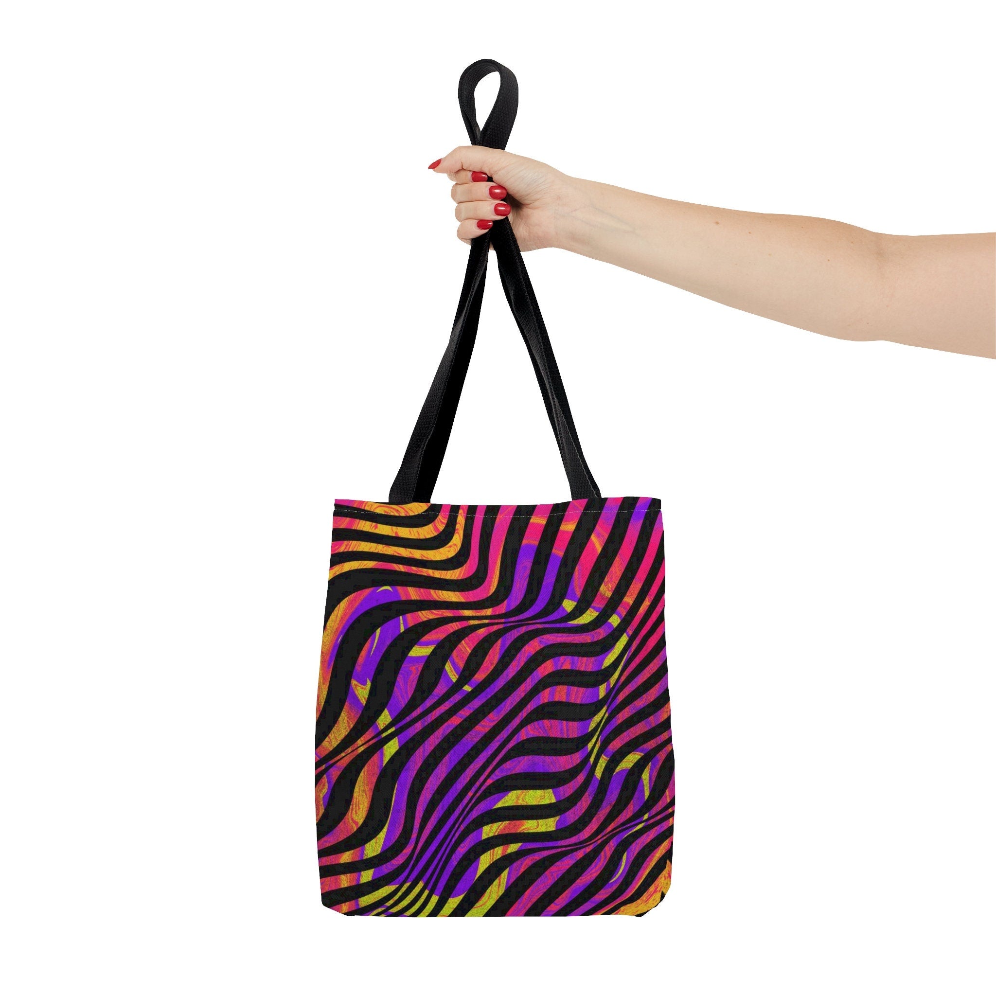 Festival Tote Bag: Abstract Pour Paint Kaleidoscope Design