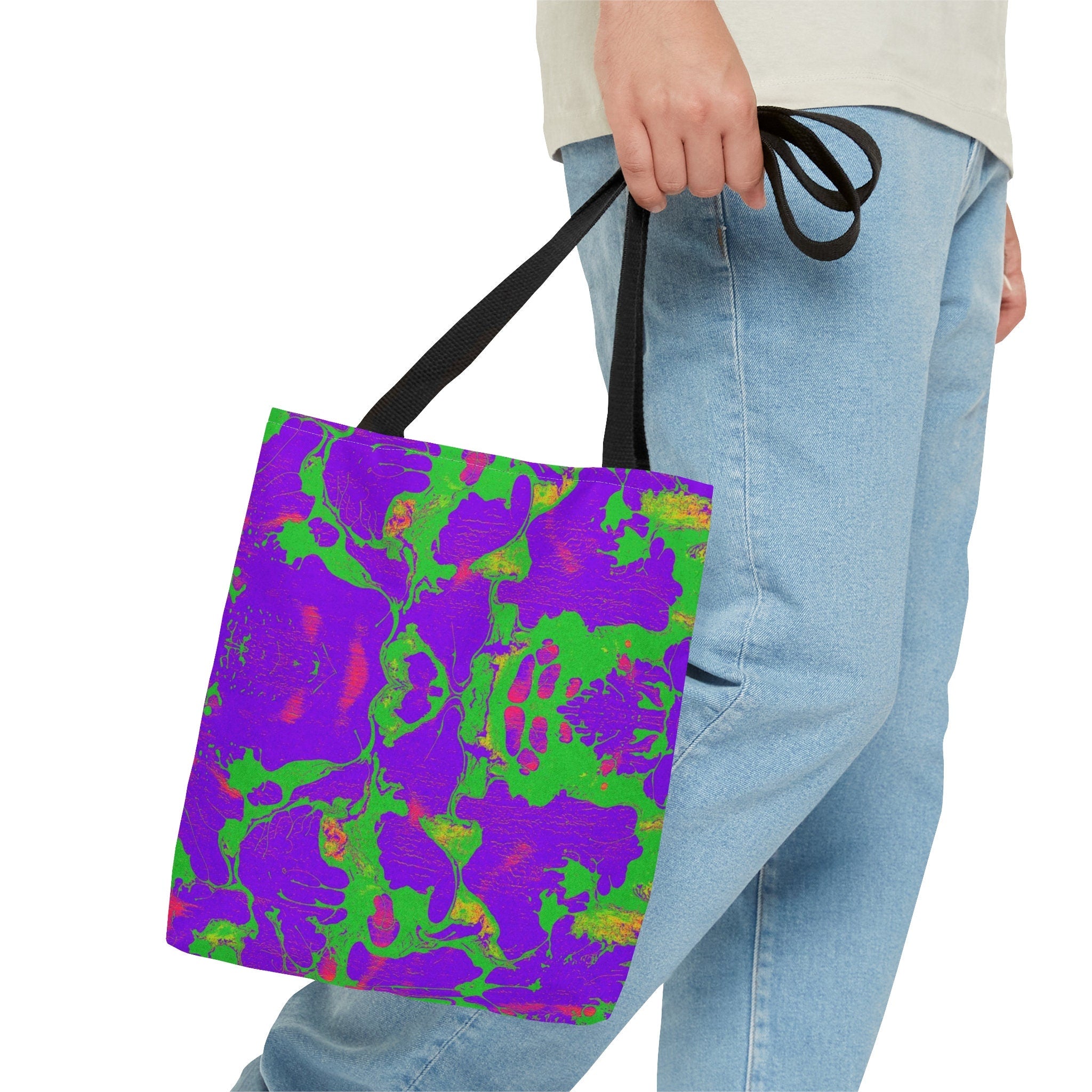 Abstract Neon Festival Tote Bag: Rave EDM Accessory