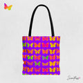 Butterfly Pattern Tote Bag: Vibrant Rave EDM Festival Accessory