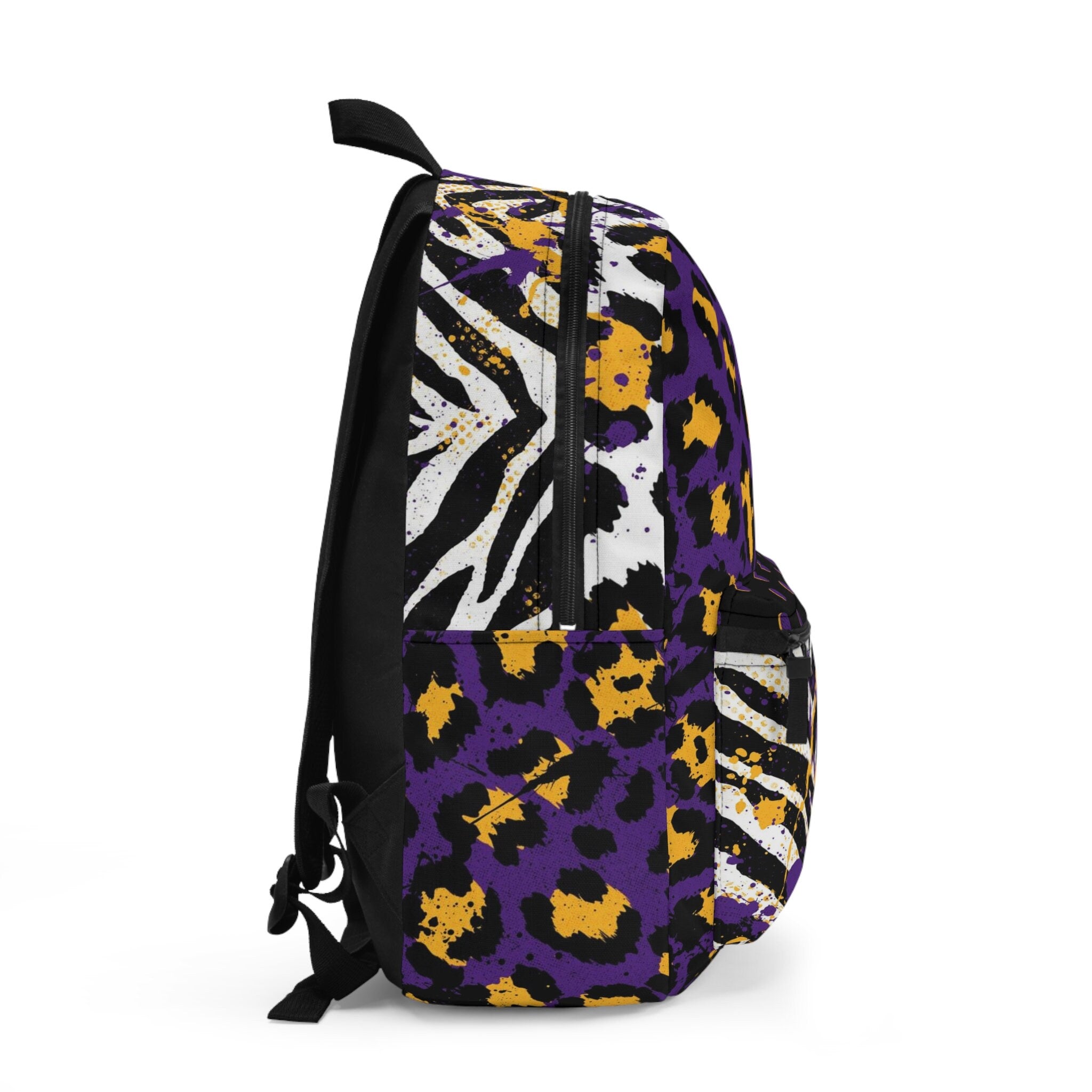 Purple Cheetah Zebra Festival Backpack - Rave EDM Travel Bag
