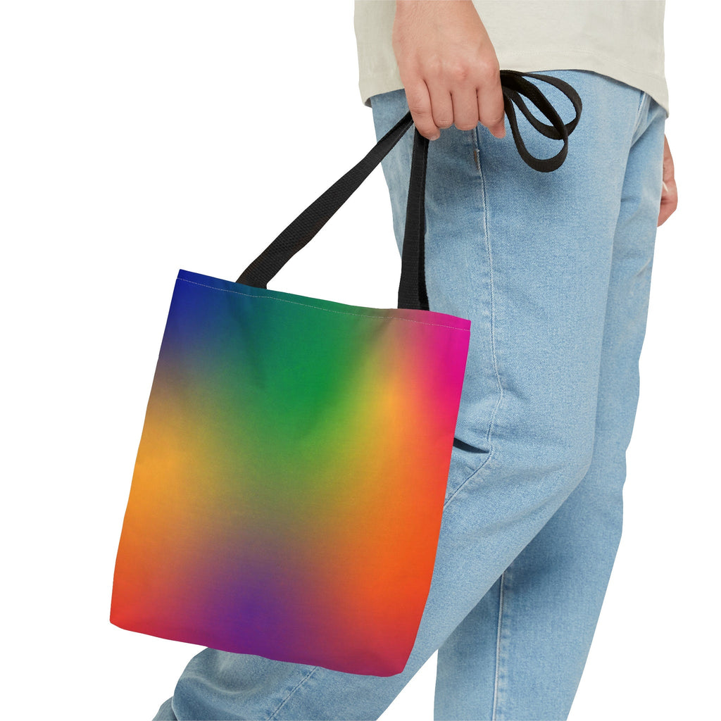Rainbow Gradient Tote Bag: Vibrant Festival Shoulder Bag