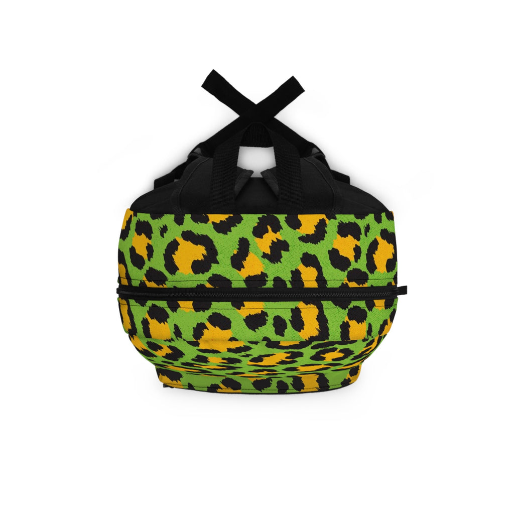Cheetah Print Festival Backpack: Neon Green Rave Bag
