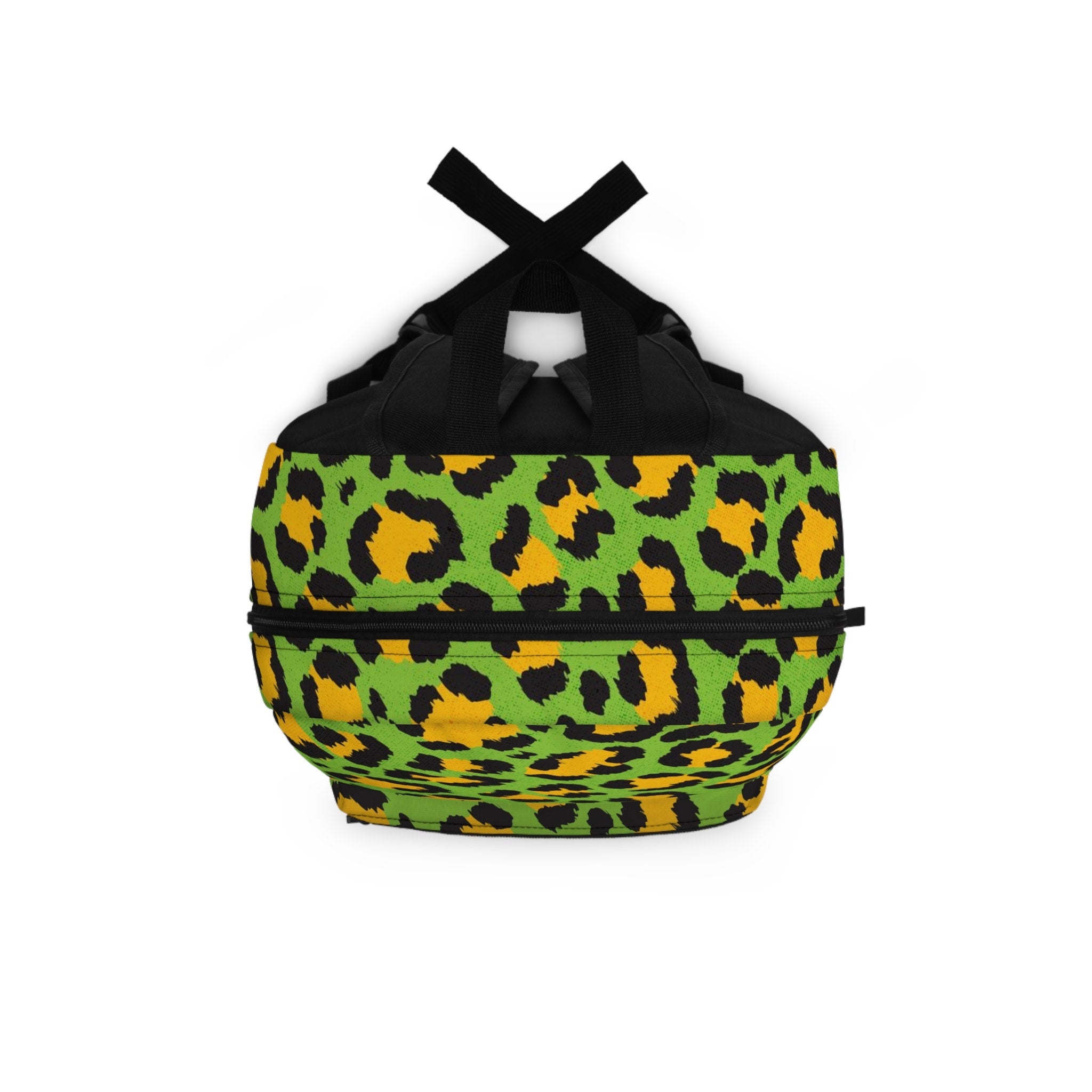 Cheetah Print Festival Backpack: Neon Green Rave Bag