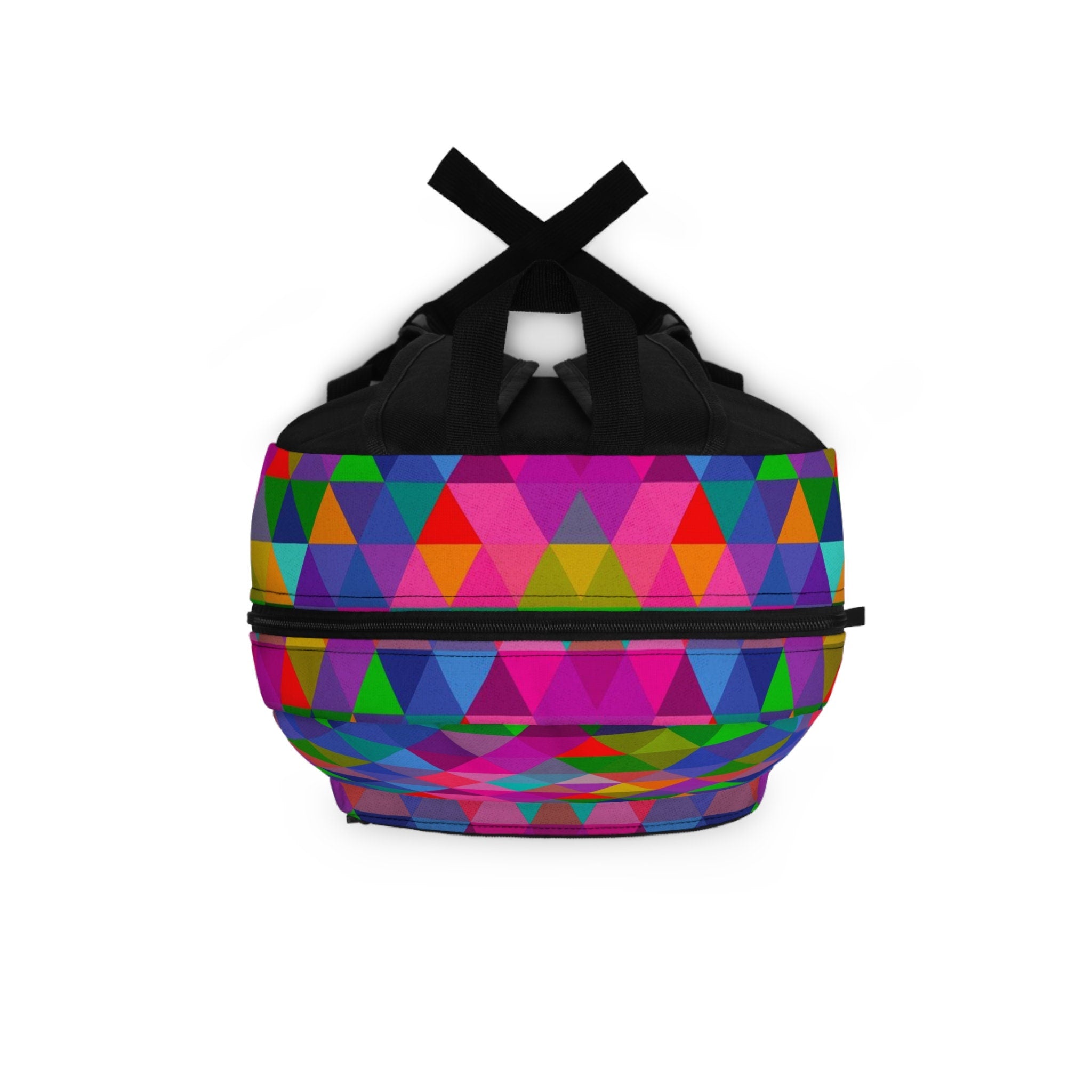 Rainbow Triangles Festival Backpack: Geometric Rave Bag