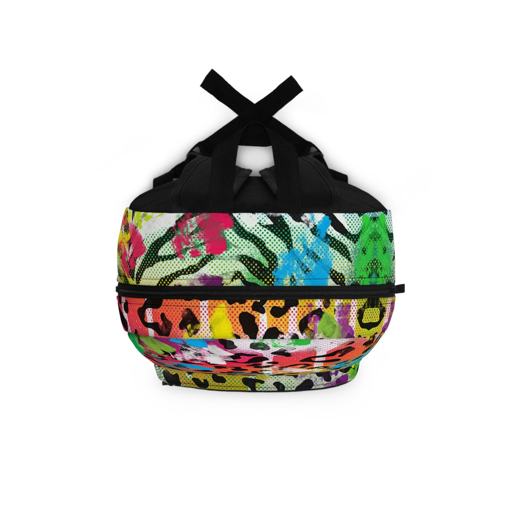 Rainbow Cheetah Print Festival Backpack: Rave EDM Travel Bag