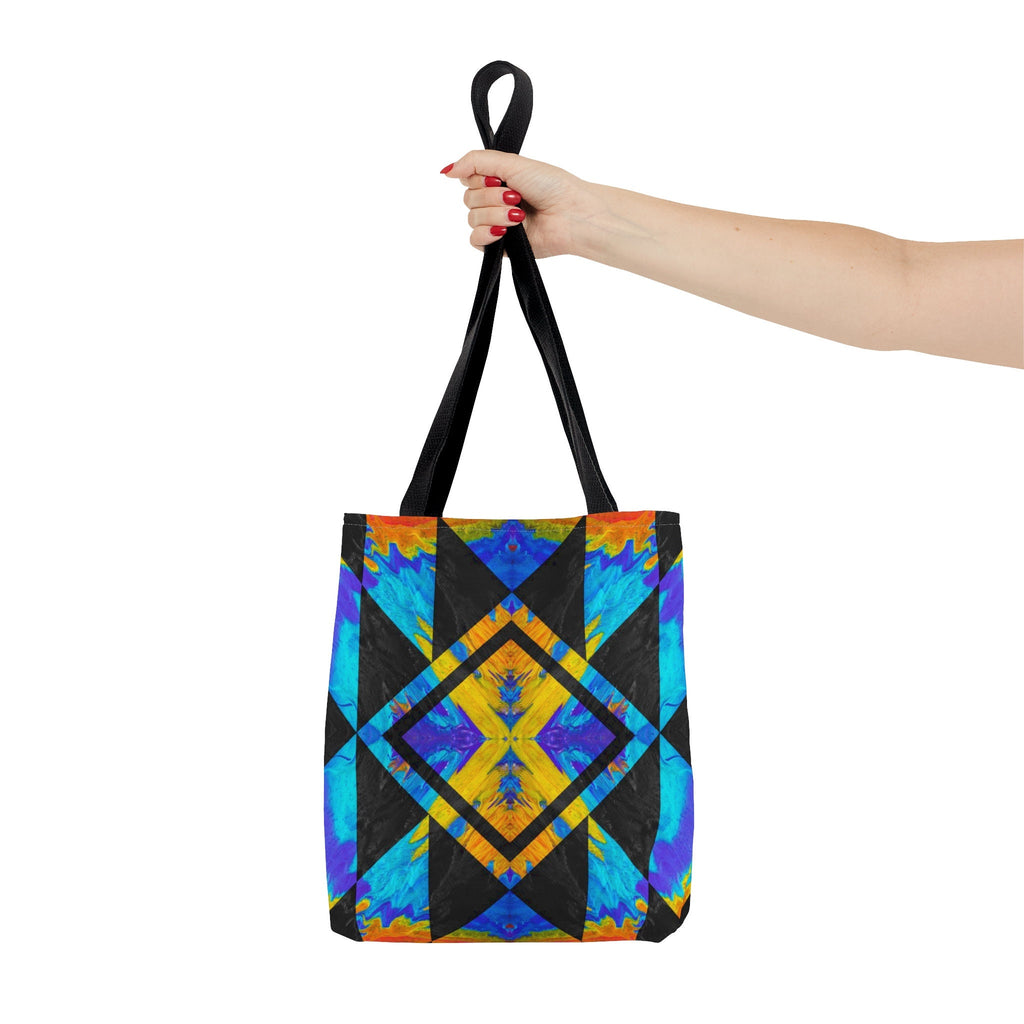 Geometric Kaleidoscope Tote Bag: Vibrant Rave EDM Accessory