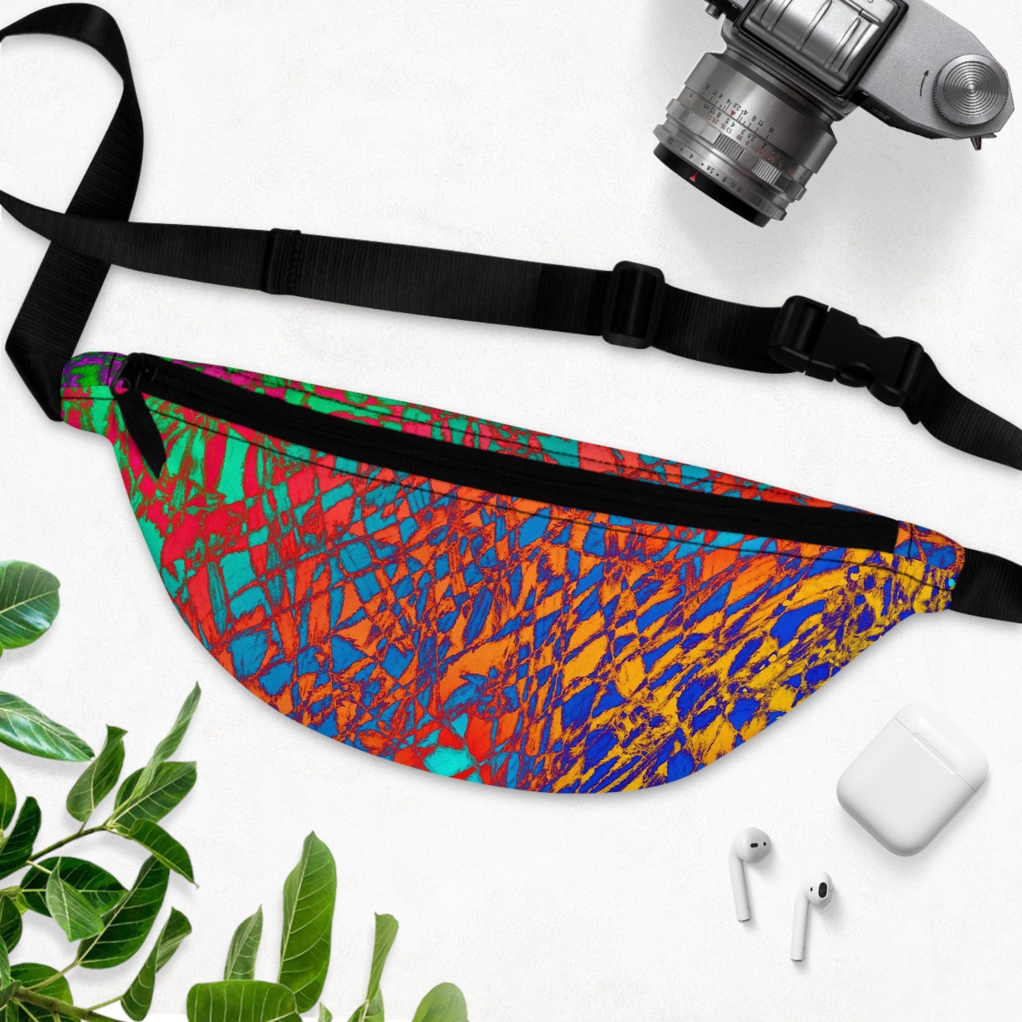Sweetness Festival Fanny Pack: Orange Crush Abstract Colorful Vibrant Accessory with Lay-Flat Design