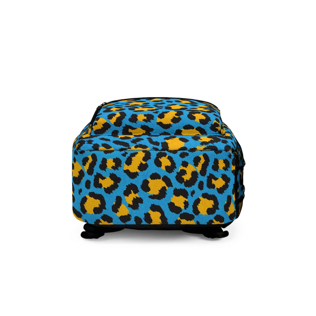Cheetah Print Festival Backpack: Teal Blue, Rave Accessory