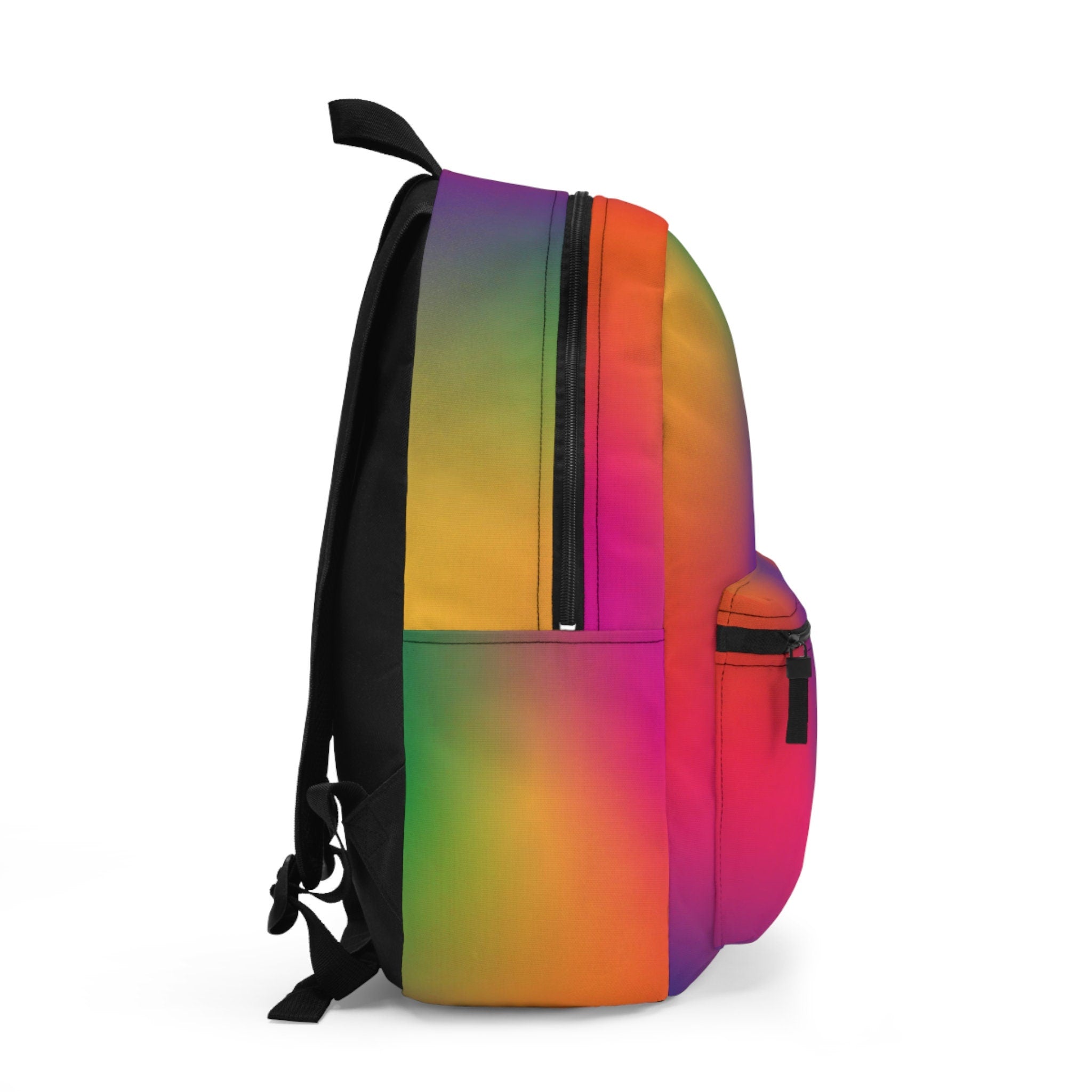 Rainbow Gradient Festival Backpack: Abstract EDM Rave Bag