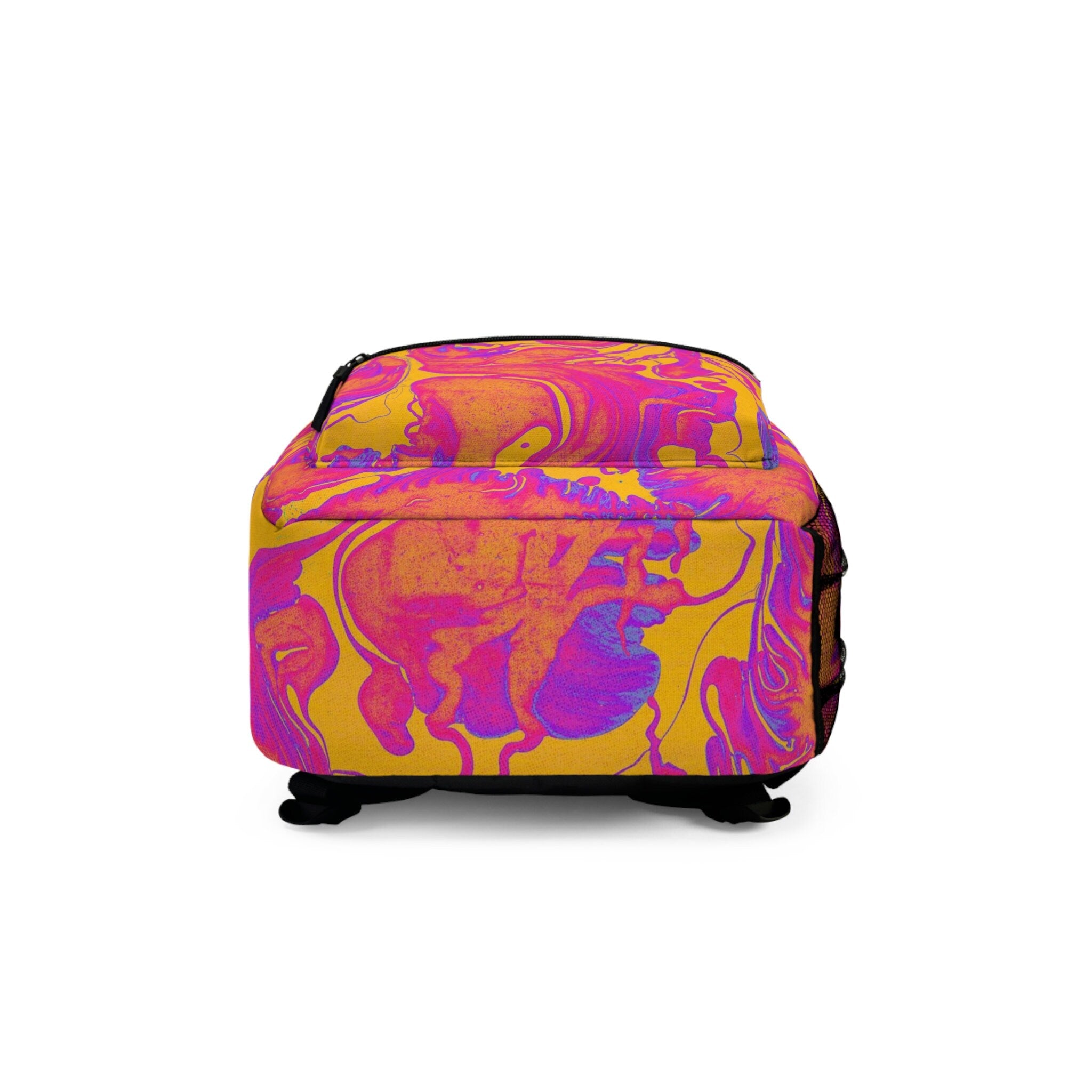Abstract Festival Backpack: Groovy Pink Yellow Rave Bag