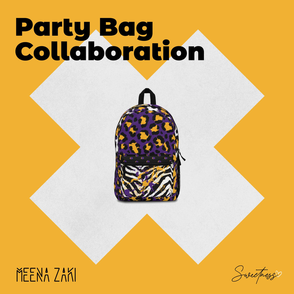 Purple Cheetah Zebra Festival Backpack - Rave EDM Travel Bag