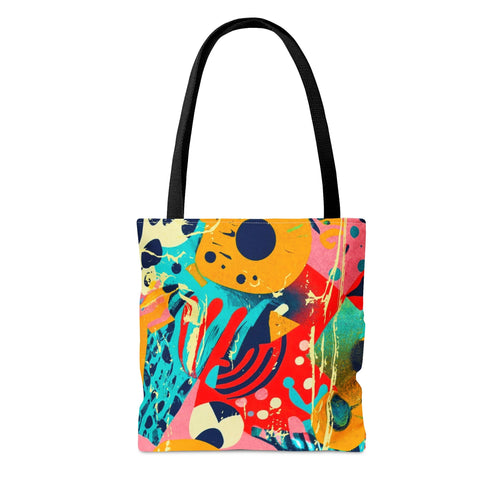 Abstract Geometric Tote Bag: Grunge Rave EDM Accessory