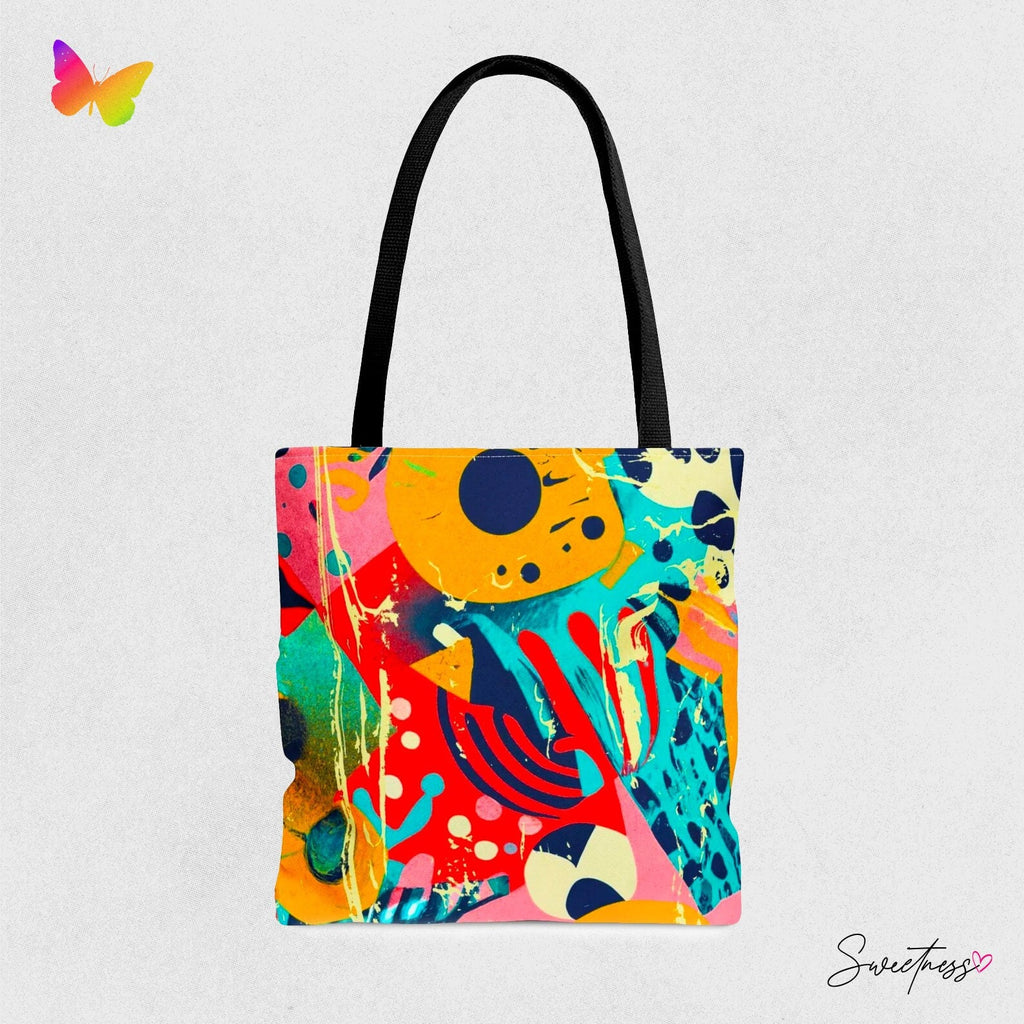 Abstract Geometric Tote Bag: Grunge Rave EDM Accessory