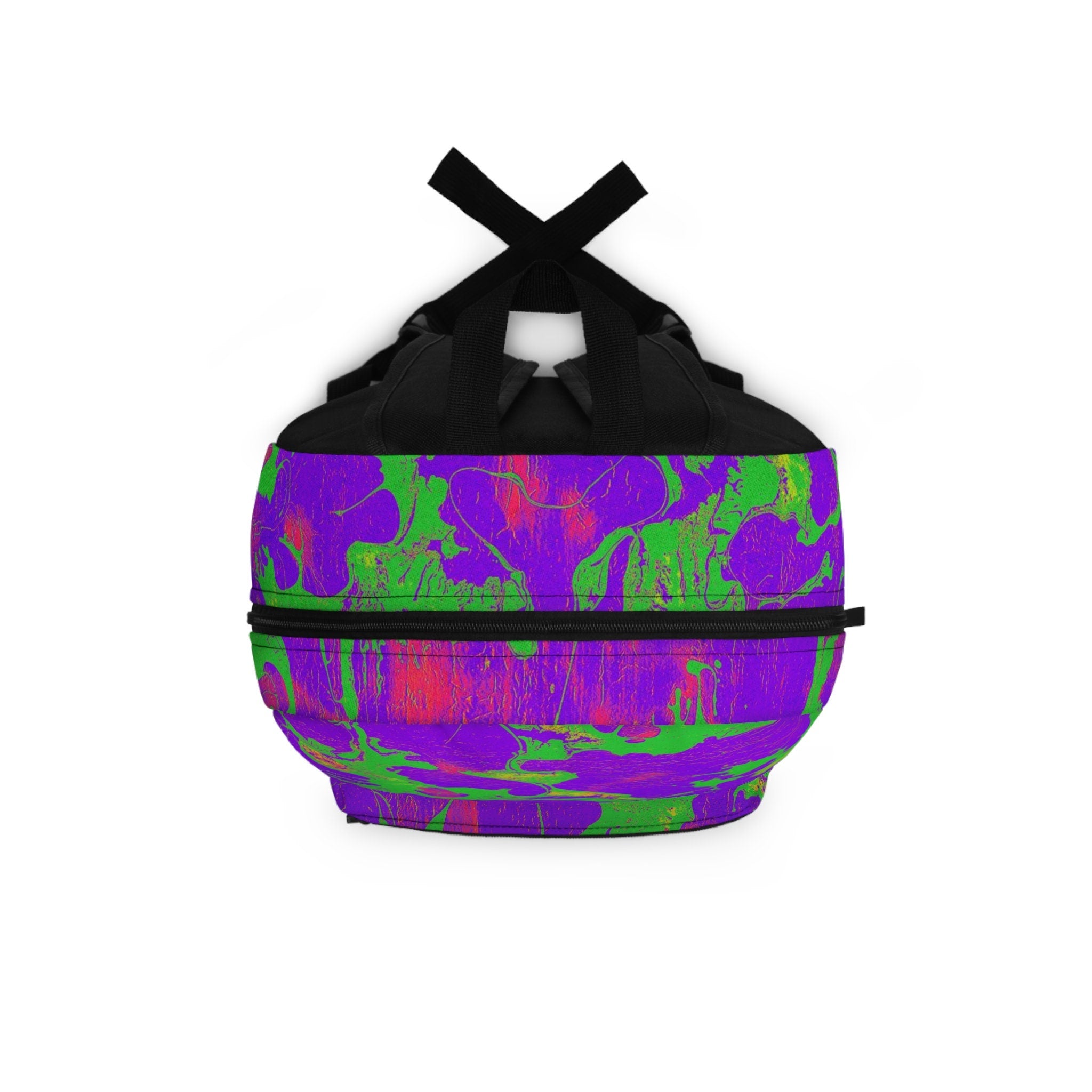 Purple Green Abstract Festival Backpack: Rave EDM Accessory