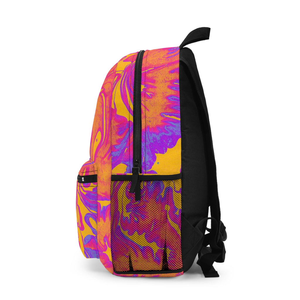 Abstract Festival Backpack: Groovy Pink Yellow Rave Bag