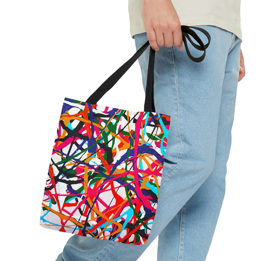 Abstract Paint Splatter Tote Bag: Colorful Festival Accessory