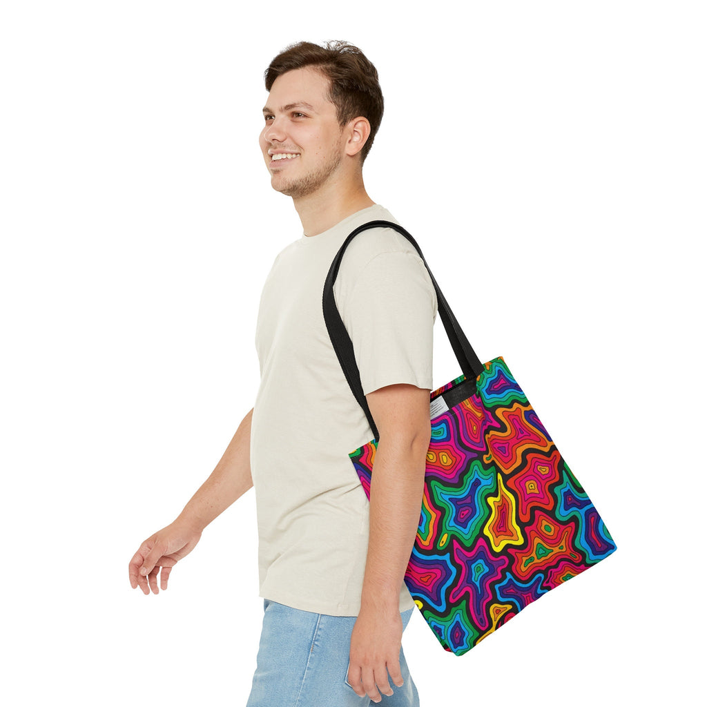 Rainbow Geode Festival Tote Bag: EDM Rave Accessory