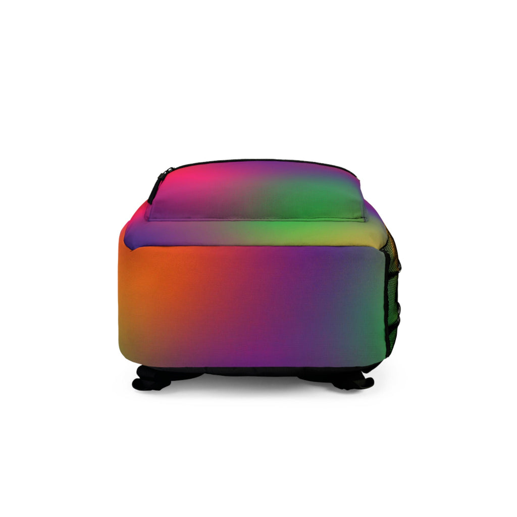 Rainbow Gradient Festival Backpack: Abstract EDM Rave Bag