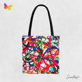 Abstract Paint Splatter Tote Bag: Colorful Festival Accessory