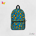 Cheetah Print Festival Backpack: Teal Blue, Rave Accessory
